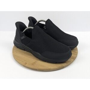 Skechers Hands Free Shoes Mens 10.5 Black Slip Ins Swift Fit Memory Foam Sneaker